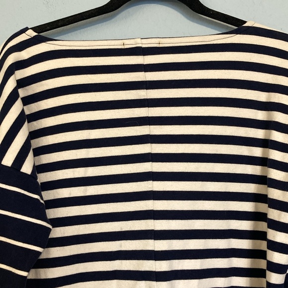 J. Crew Womens Sz M Navy Ivory Nautical Stripe Ponte Mini Shift Dress Colorblock - Picture 10 of 13